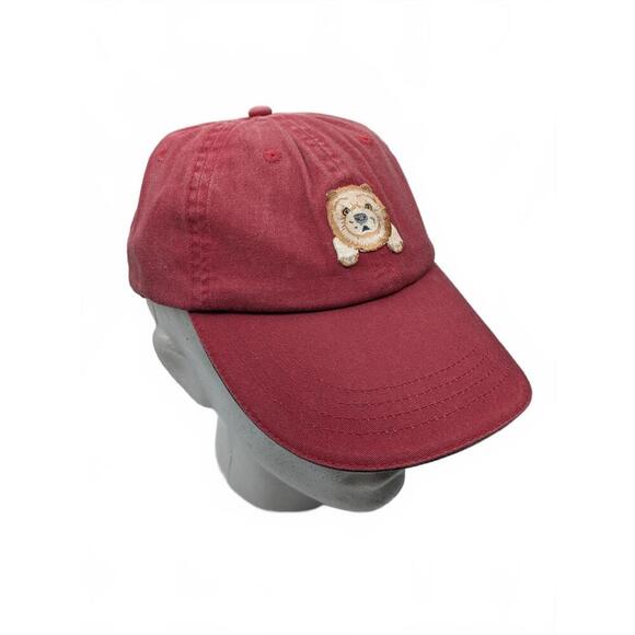 Lion Embroidered Strapback Baseball Hat Cap - Perfect for Animal Lovers Red NWT - Picture 1 of 7